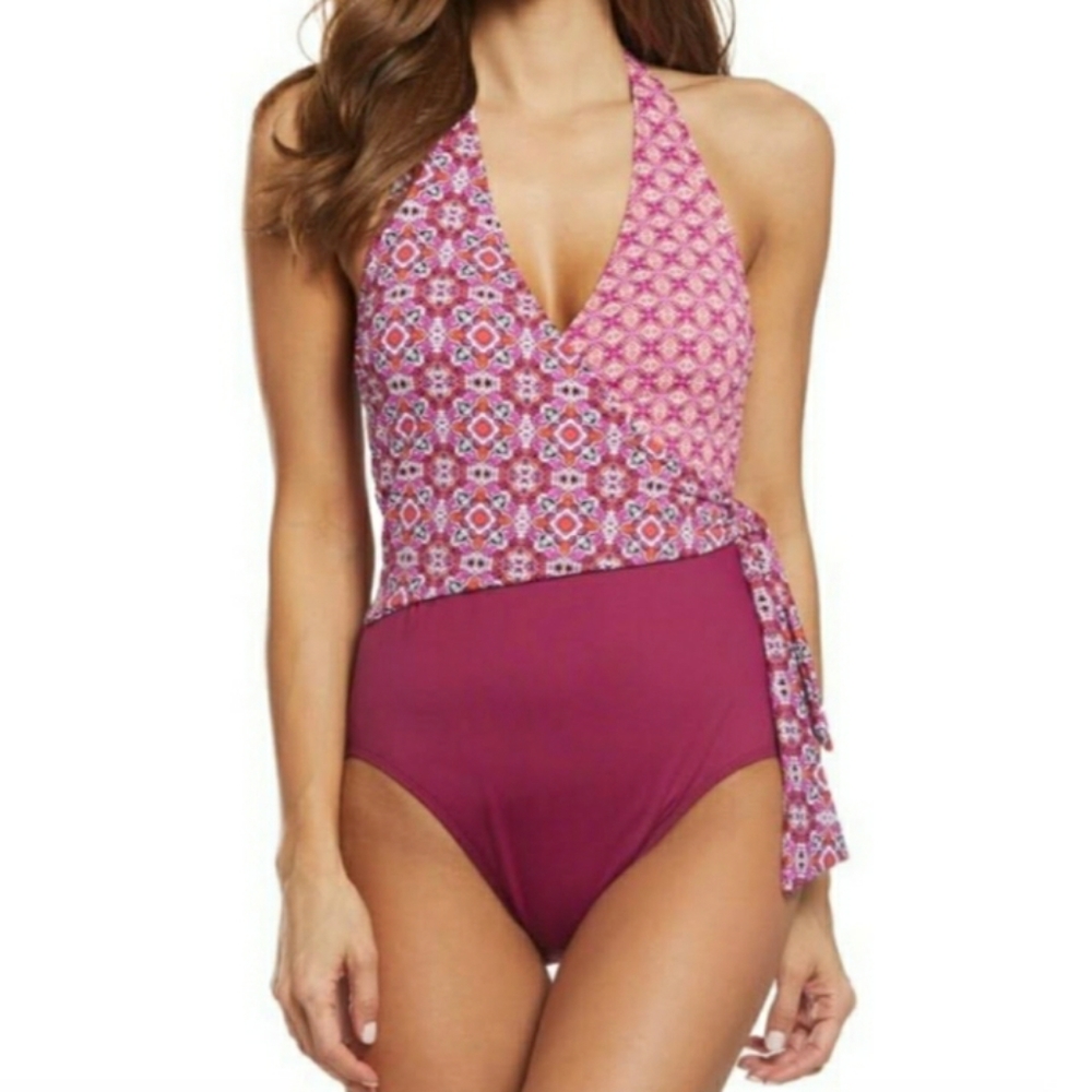 NWT LAUREN Ralph Lauren Pink Swimsuit sz 8